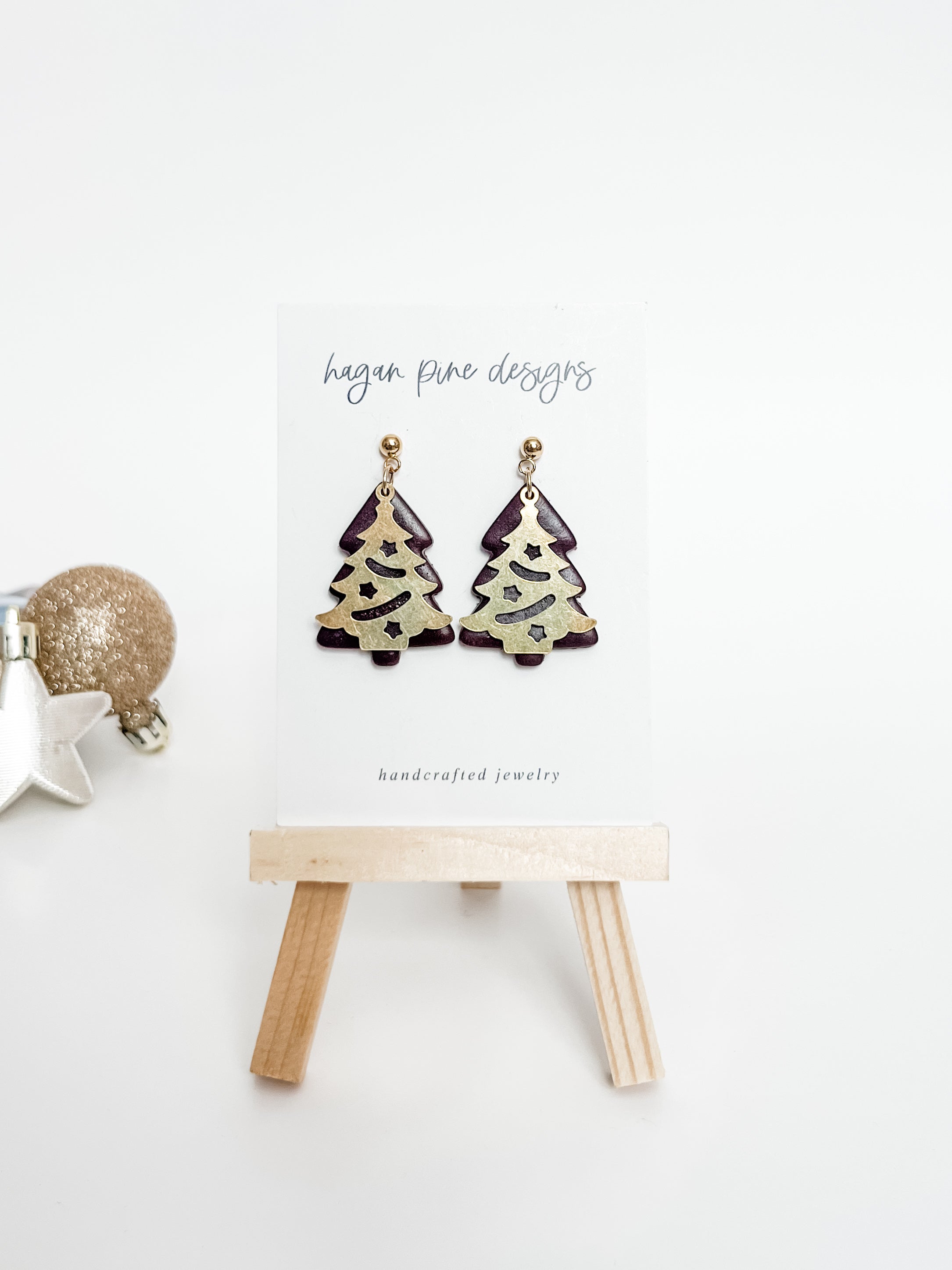 Dark Maroon + Gold Tree