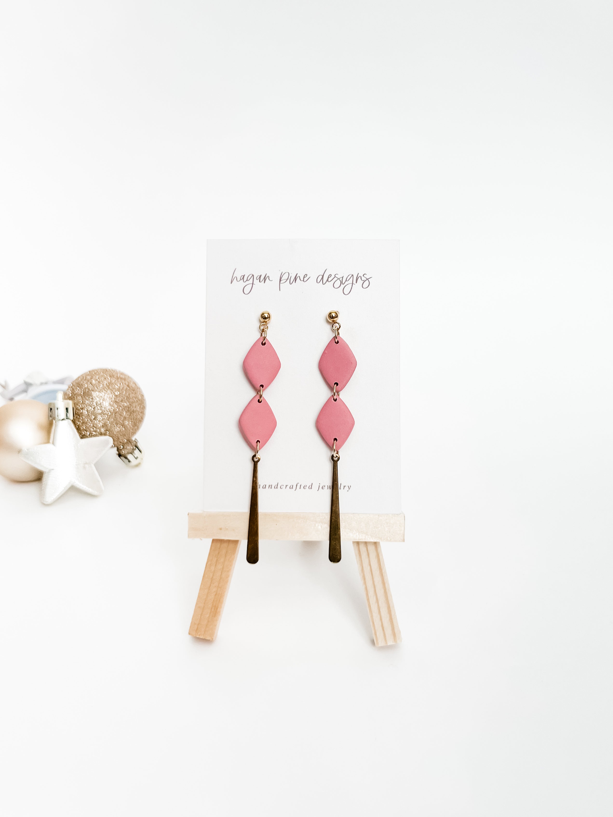 Rose Diamond Bar Drops