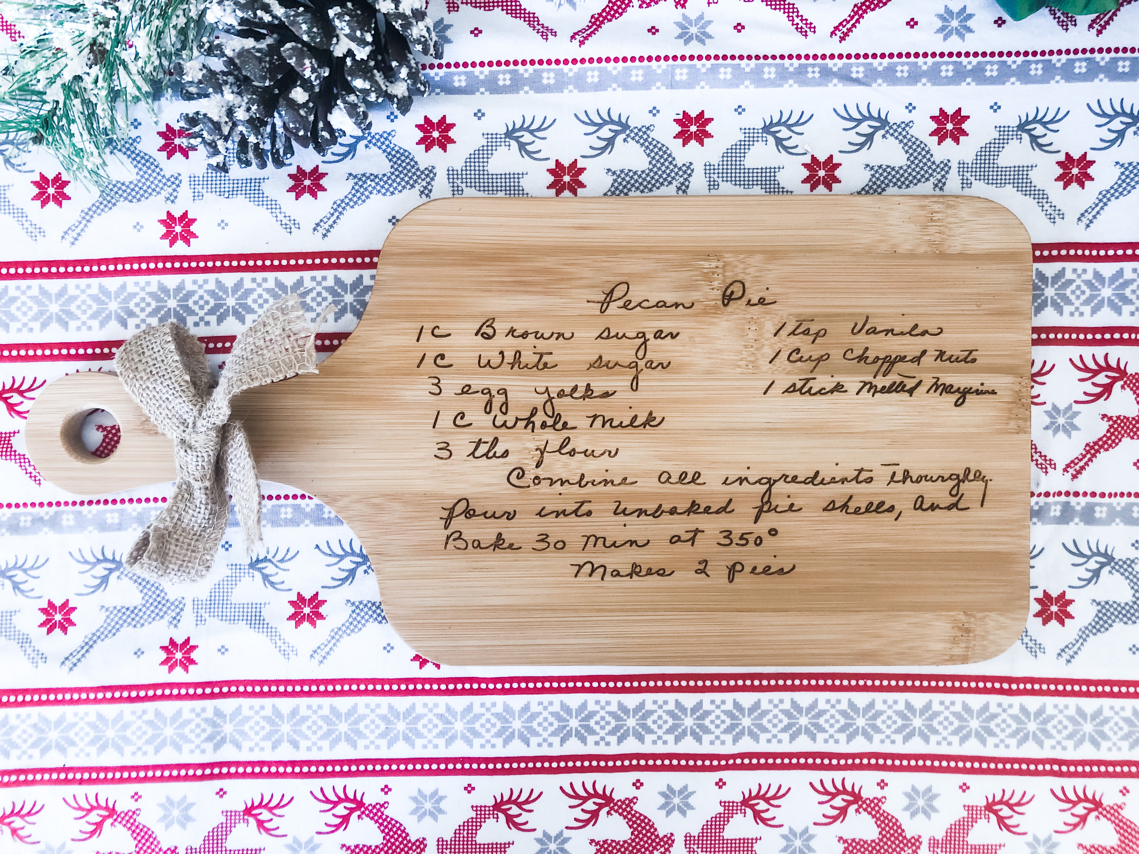 Custom Engraved Recipe Cutting Board