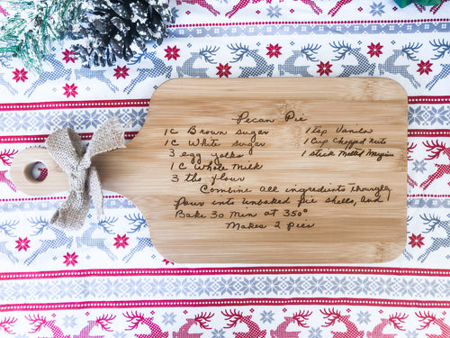 Custom Engraved Recipe Cutting Board