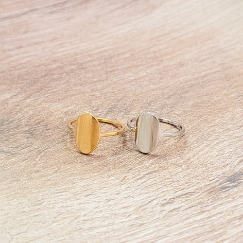 Oval Birth Month Flower Ring